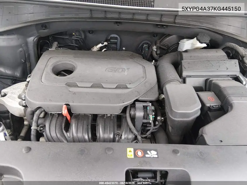 2019 Kia Sorento 2.4L Lx VIN: 5XYPG4A37KG445150 Lot: 45423370