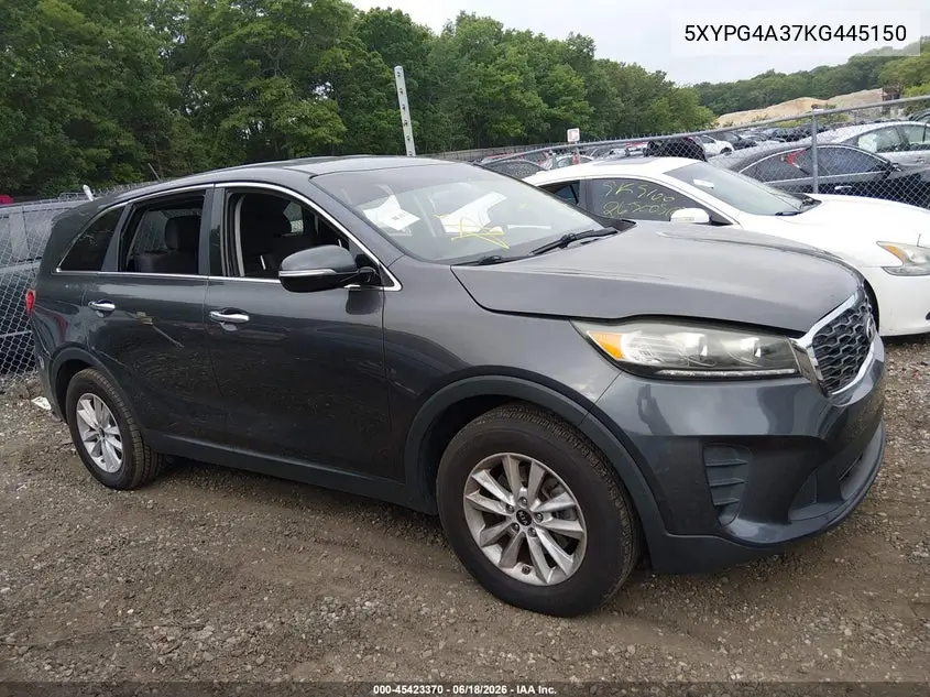 2019 Kia Sorento 2.4L Lx VIN: 5XYPG4A37KG445150 Lot: 45423370