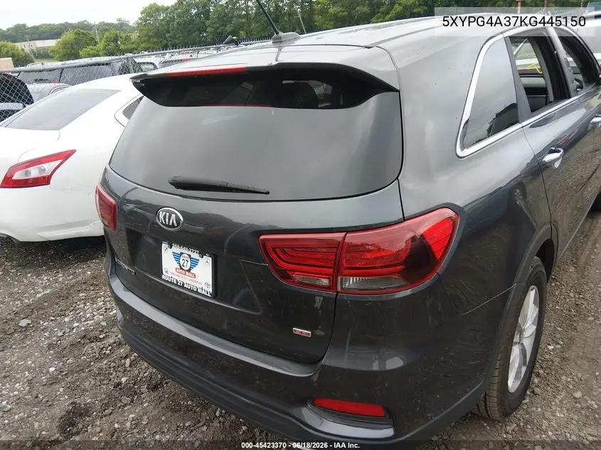 2019 Kia Sorento 2.4L Lx VIN: 5XYPG4A37KG445150 Lot: 45423370