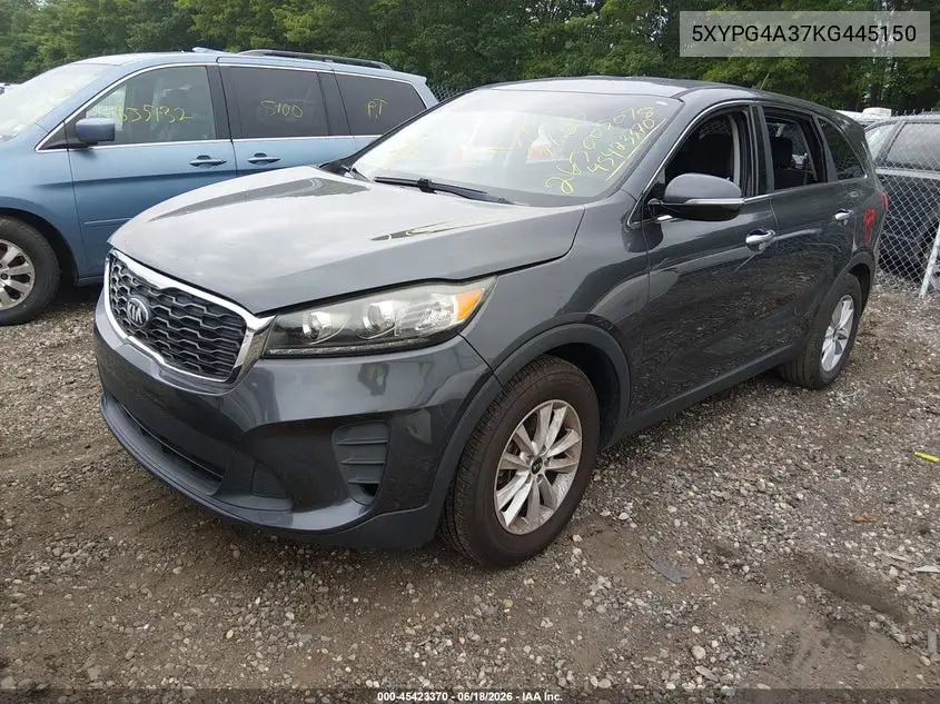 2019 Kia Sorento 2.4L Lx VIN: 5XYPG4A37KG445150 Lot: 45423370