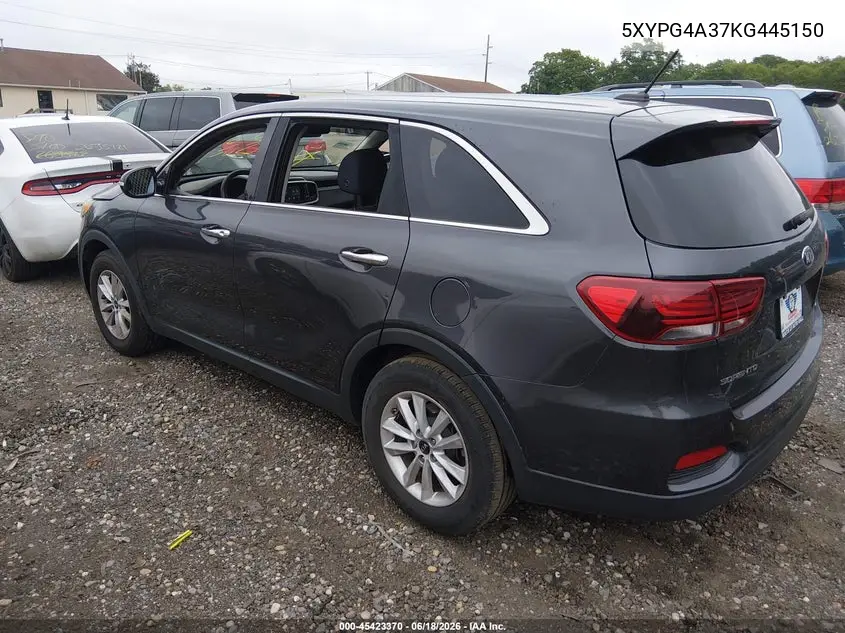 2019 Kia Sorento 2.4L Lx VIN: 5XYPG4A37KG445150 Lot: 45423370