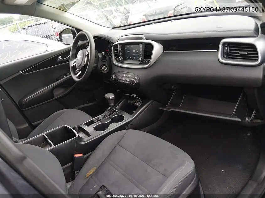 2019 Kia Sorento 2.4L Lx VIN: 5XYPG4A37KG445150 Lot: 45423370