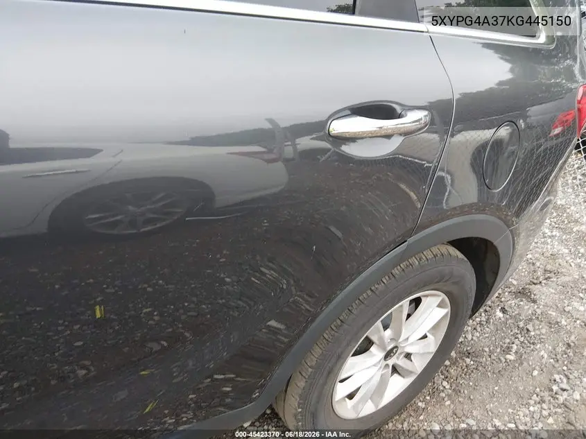 2019 Kia Sorento 2.4L Lx VIN: 5XYPG4A37KG445150 Lot: 45423370