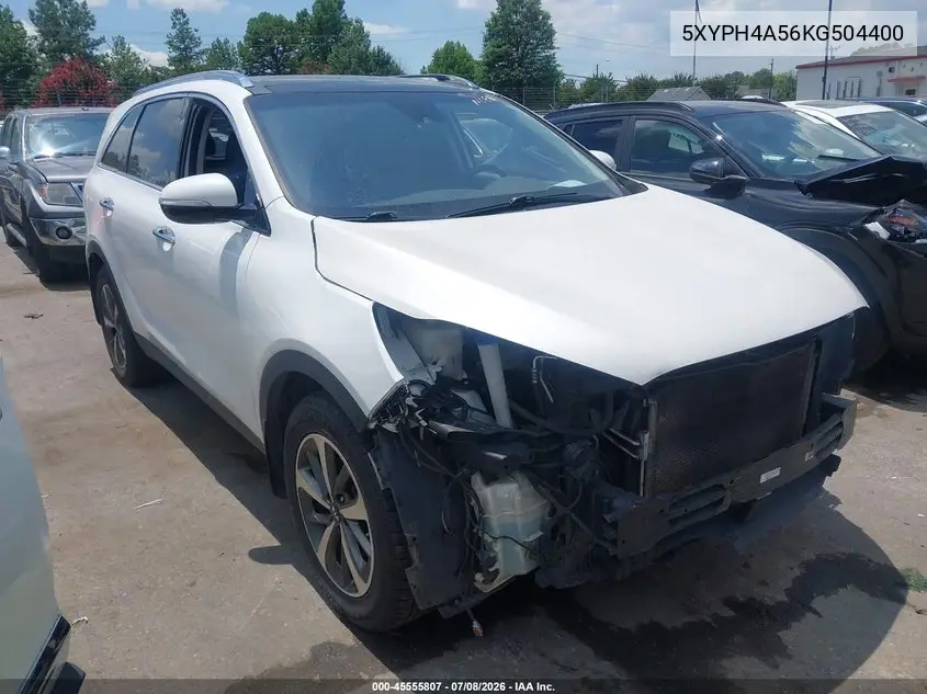 2019 Kia Sorento 3.3L Ex VIN: 5XYPH4A56KG504400 Lot: 45555807