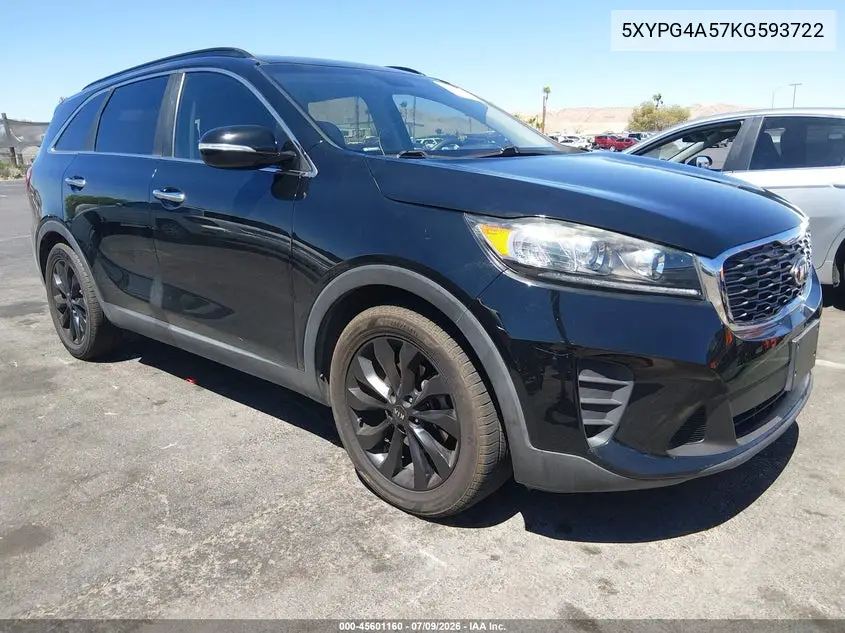 2019 Kia Sorento 3.3L S VIN: 5XYPG4A57KG593722 Lot: 45601160