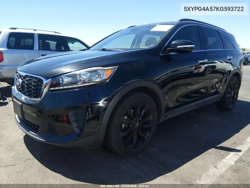 2019 Kia Sorento 3.3L S VIN: 5XYPG4A57KG593722 Lot: 45601160