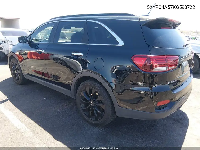 2019 Kia Sorento 3.3L S VIN: 5XYPG4A57KG593722 Lot: 45601160