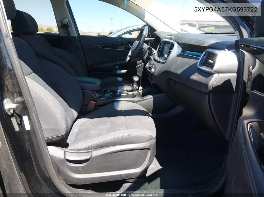 2019 Kia Sorento 3.3L S VIN: 5XYPG4A57KG593722 Lot: 45601160