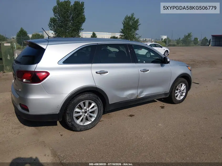 2019 Kia Sorento 3.3L Lx VIN: 5XYPGDA58KG506779 Lot: 45636939