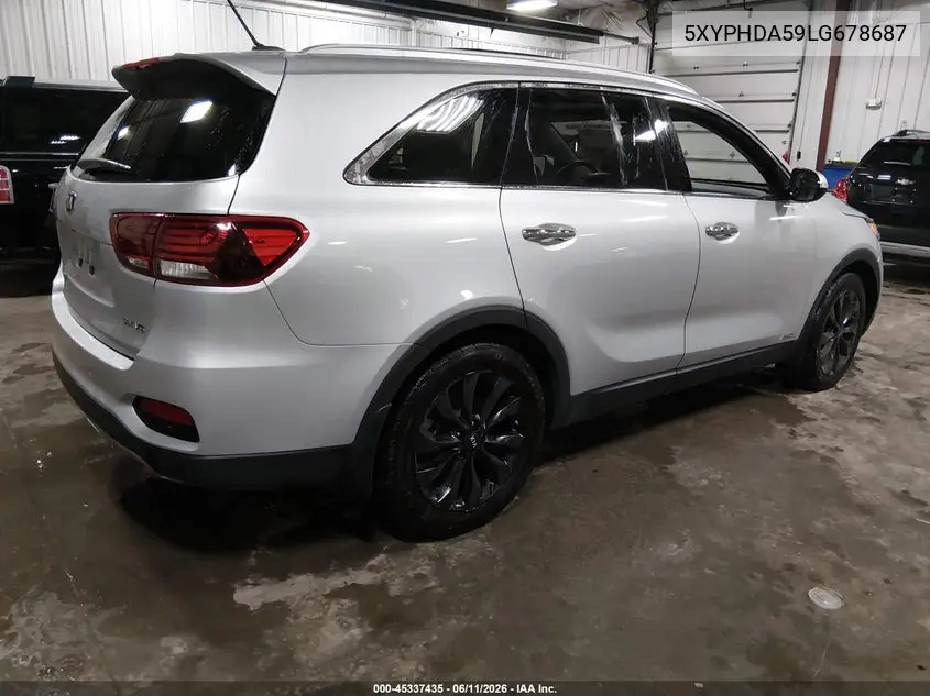 2020 Kia Sorento 3.3L Ex VIN: 5XYPHDA59LG678687 Lot: 45337435