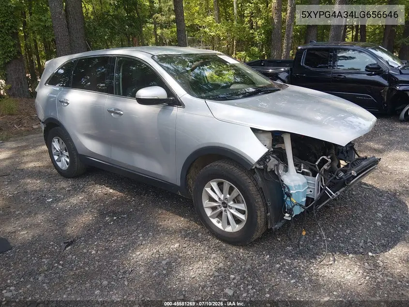 2020 Kia Sorento 2.4L L VIN: 5XYPG4A34LG656646 Lot: 45581269