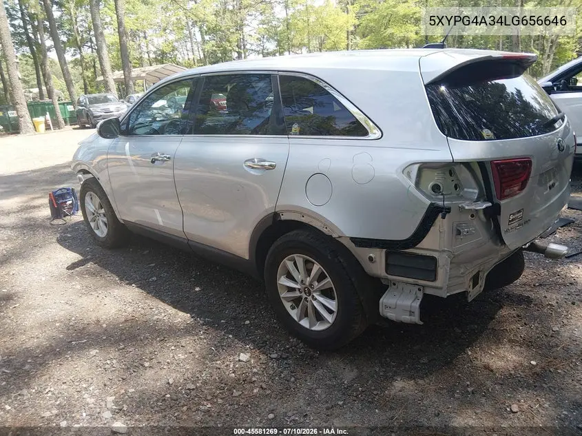2020 Kia Sorento 2.4L L VIN: 5XYPG4A34LG656646 Lot: 45581269