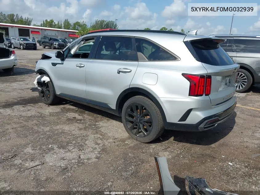 2021 Kia Sorento Sx VIN: 5XYRK4LF0MG032939 Lot: 45668693