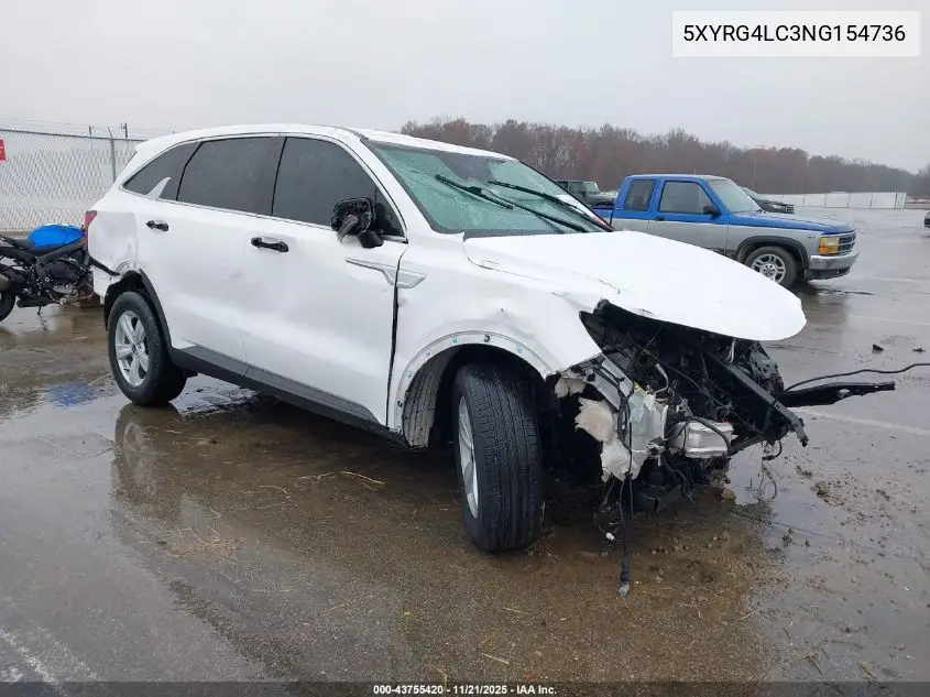 5XYRG4LC3NG154736 2022 Kia Sorento Lx