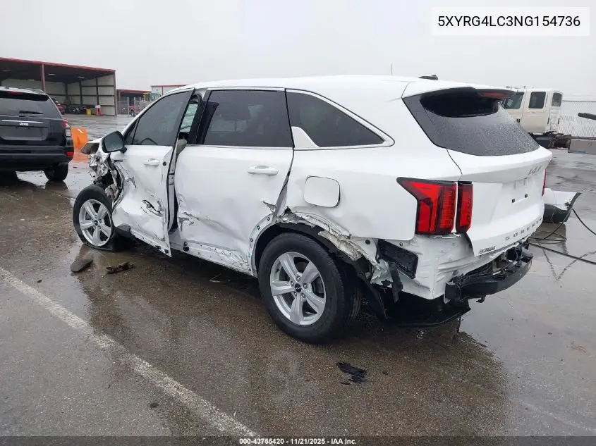 5XYRG4LC3NG154736 2022 Kia Sorento Lx