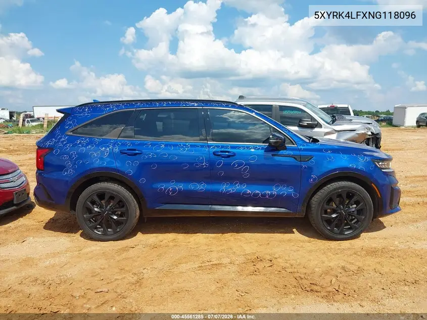 2022 Kia Sorento Sx VIN: 5XYRK4LFXNG118096 Lot: 45561285