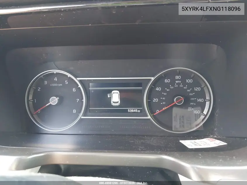 2022 Kia Sorento Sx VIN: 5XYRK4LFXNG118096 Lot: 45561285
