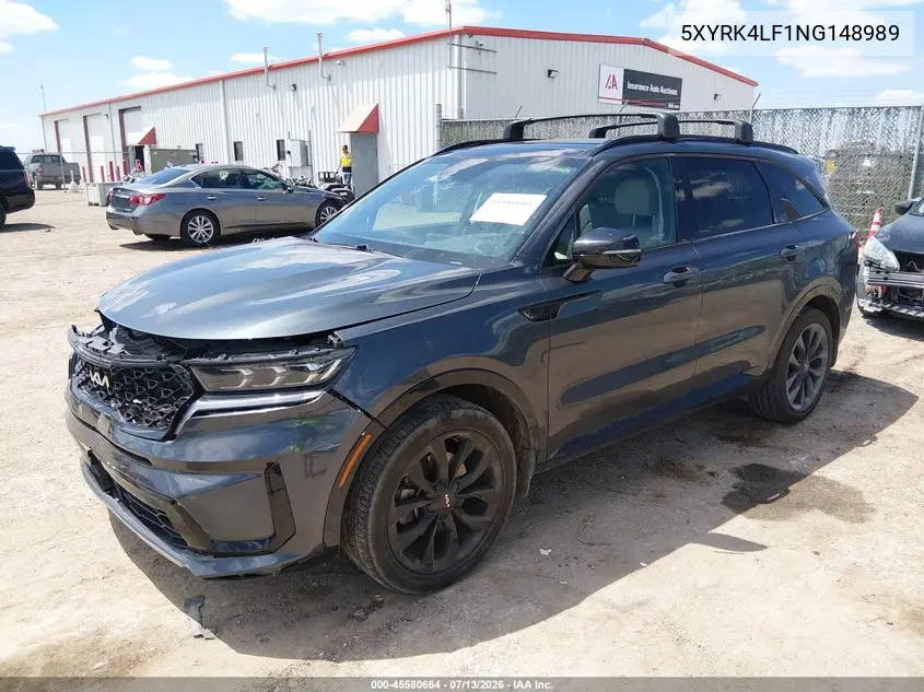 2022 Kia Sorento Sx VIN: 5XYRK4LF1NG148989 Lot: 45580664