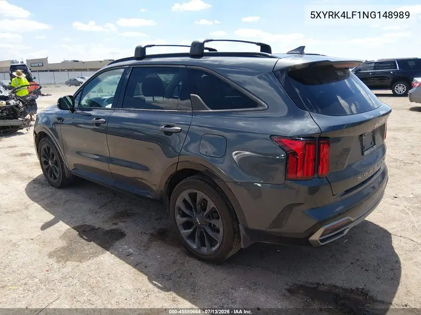 2022 Kia Sorento Sx VIN: 5XYRK4LF1NG148989 Lot: 45580664