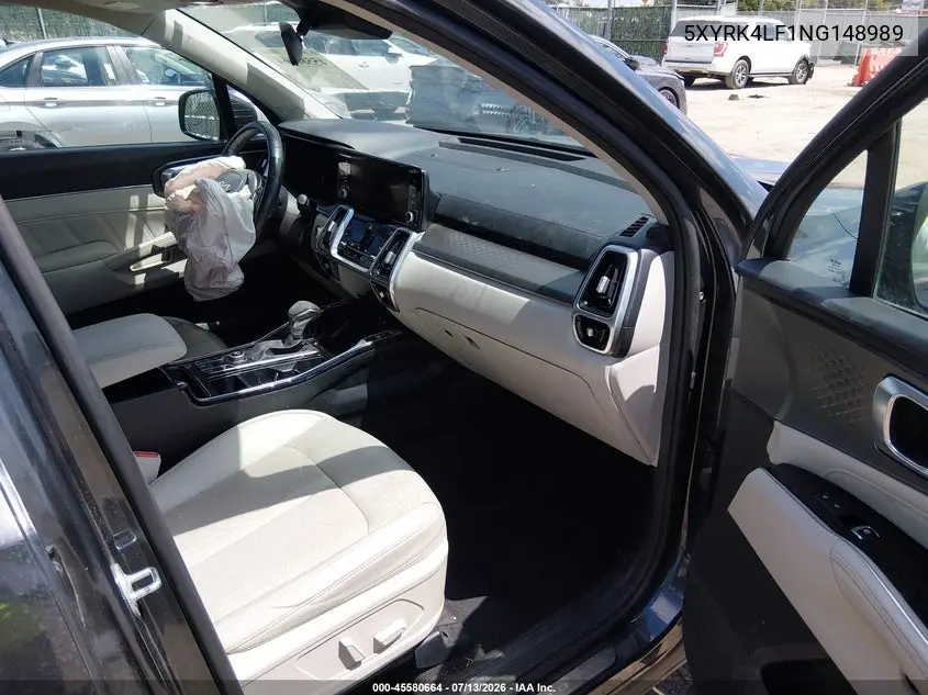 2022 Kia Sorento Sx VIN: 5XYRK4LF1NG148989 Lot: 45580664