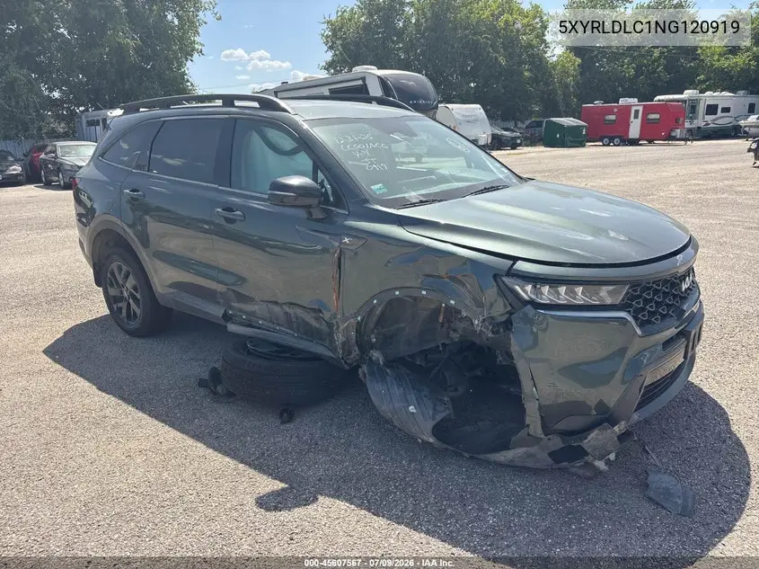 2022 Kia Sorento X-Line S VIN: 5XYRLDLC1NG120919 Lot: 45607567