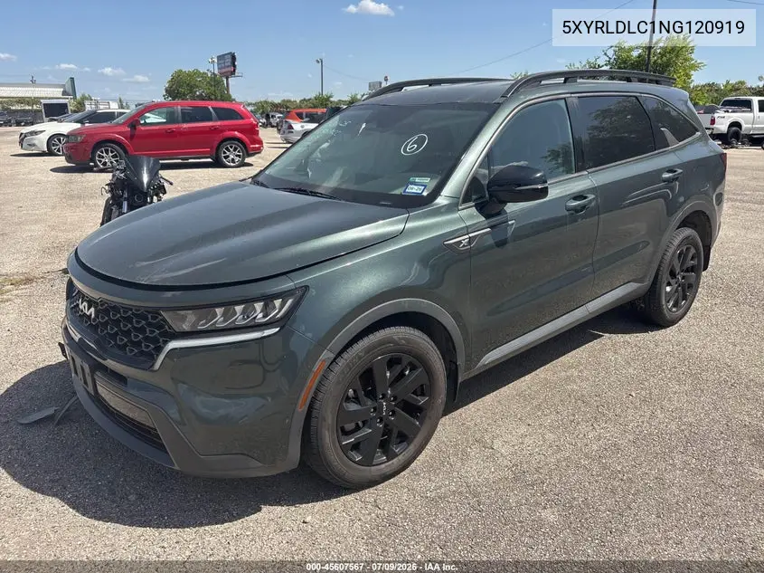 2022 Kia Sorento X-Line S VIN: 5XYRLDLC1NG120919 Lot: 45607567