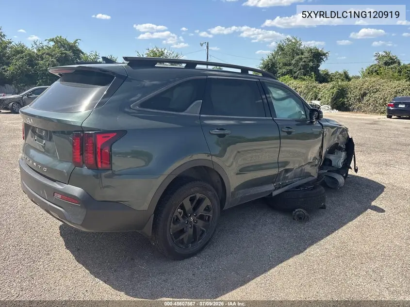 2022 Kia Sorento X-Line S VIN: 5XYRLDLC1NG120919 Lot: 45607567