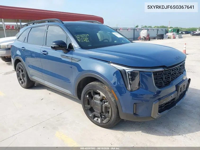 2025 Kia Sorento X-Line Sx Prestige VIN: 5XYRKDJF6SG367641 Lot: 45397003