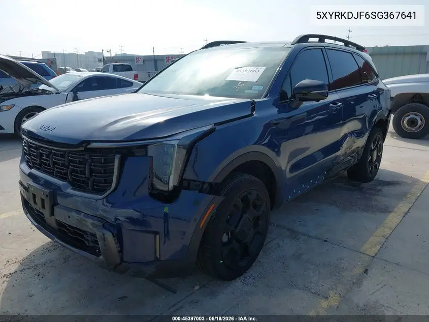 2025 Kia Sorento X-Line Sx Prestige VIN: 5XYRKDJF6SG367641 Lot: 45397003
