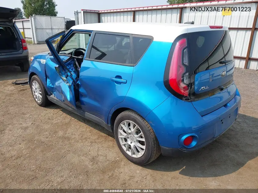 2015 Kia Soul Ev + VIN: KNDJX3AE7F7001223 Lot: 45694548