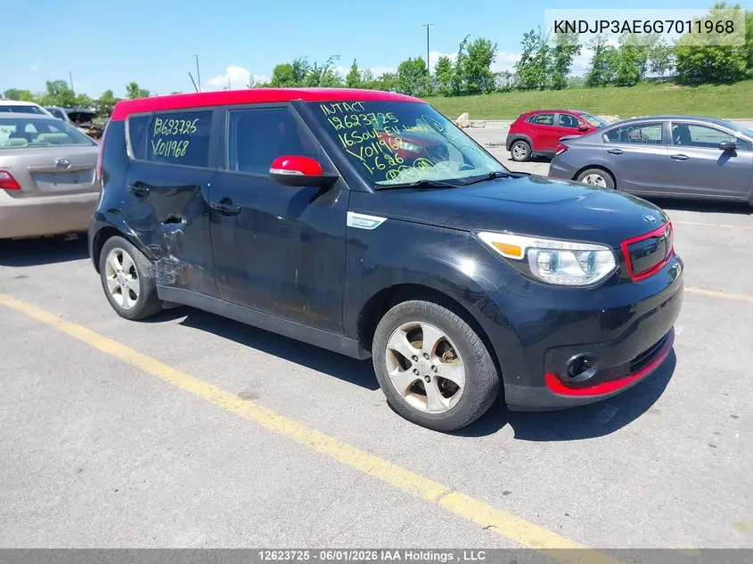 2016 Kia Soul Ev Luxury VIN: KNDJP3AE6G7011968 Lot: 12623725