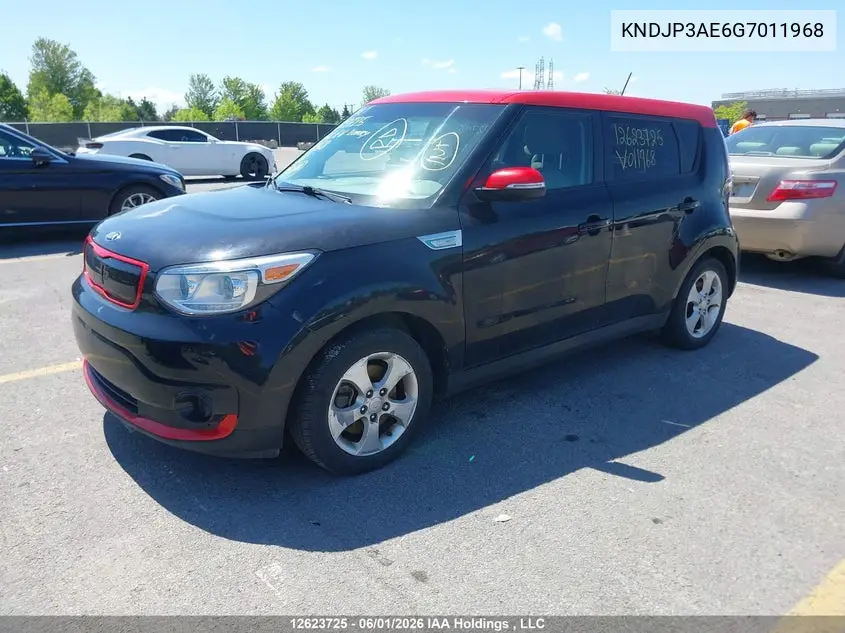 2016 Kia Soul Ev Luxury VIN: KNDJP3AE6G7011968 Lot: 12623725