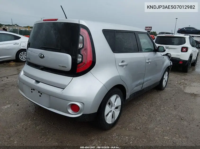 2016 Kia Soul Ev VIN: KNDJP3AE5G7012982 Lot: 45412937