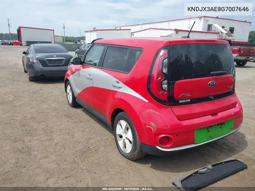 2016 Kia Soul Ev + VIN: KNDJX3AE8G7007646 Lot: 45423008