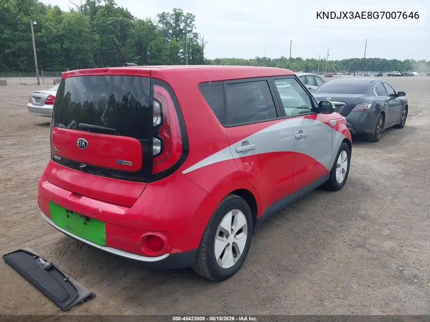 2016 Kia Soul Ev + VIN: KNDJX3AE8G7007646 Lot: 45423008