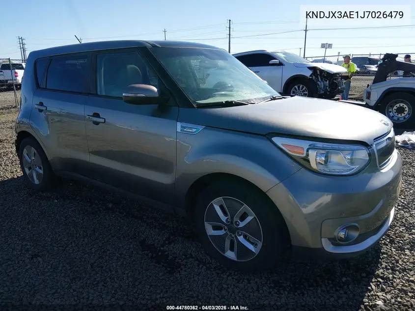 2018 Kia Soul Ev + VIN: KNDJX3AE1J7026479 Lot: 44780362