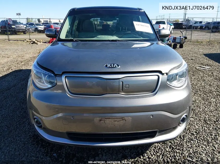 2018 Kia Soul Ev + VIN: KNDJX3AE1J7026479 Lot: 44780362