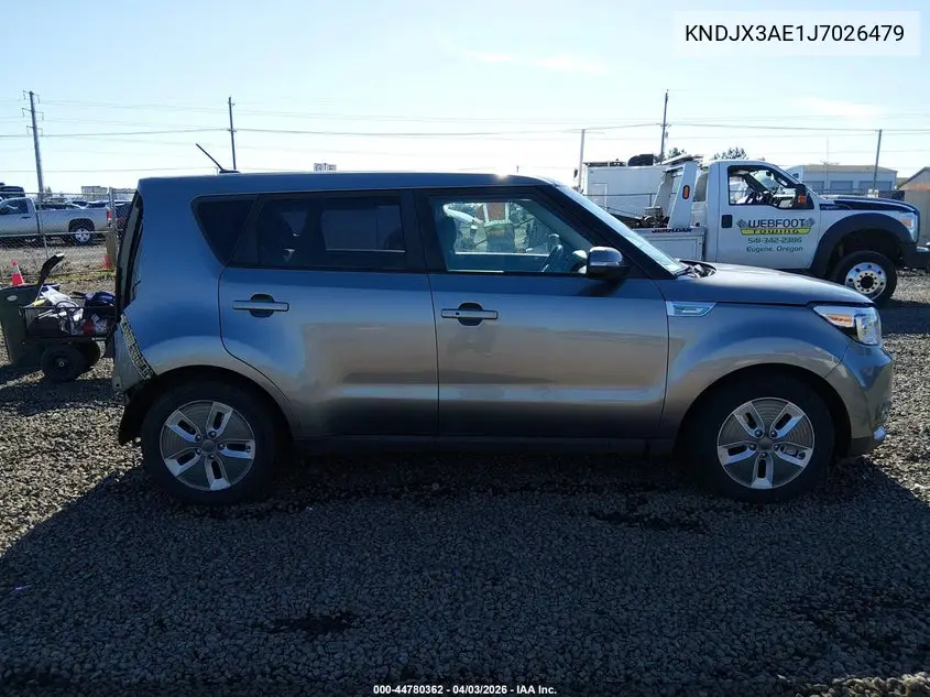 2018 Kia Soul Ev + VIN: KNDJX3AE1J7026479 Lot: 44780362