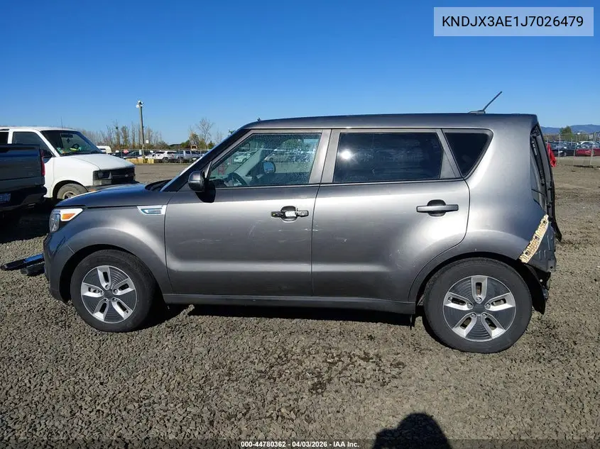 2018 Kia Soul Ev + VIN: KNDJX3AE1J7026479 Lot: 44780362