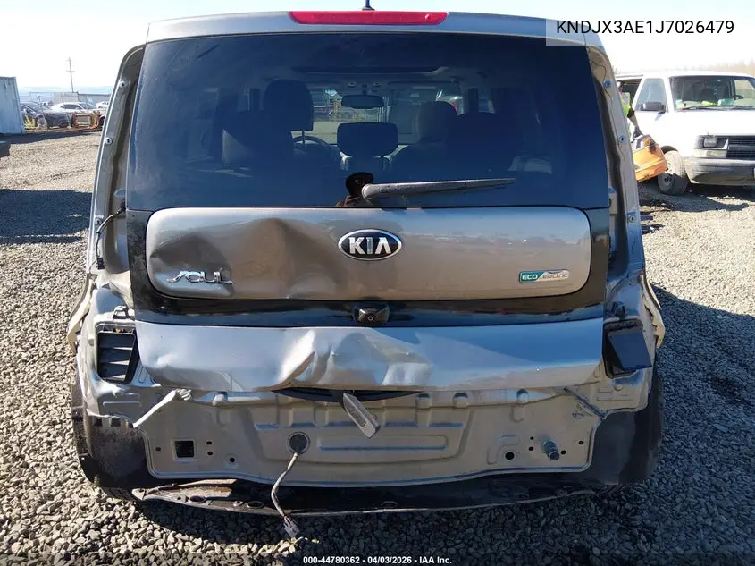 2018 Kia Soul Ev + VIN: KNDJX3AE1J7026479 Lot: 44780362