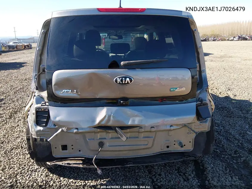 2018 Kia Soul Ev + VIN: KNDJX3AE1J7026479 Lot: 44780362