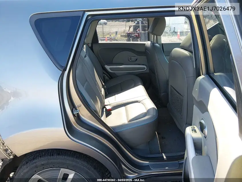 2018 Kia Soul Ev + VIN: KNDJX3AE1J7026479 Lot: 44780362