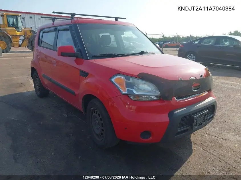 2010 Kia Soul 1.6L VIN: KNDJT2A11A7040384 Lot: 12648290