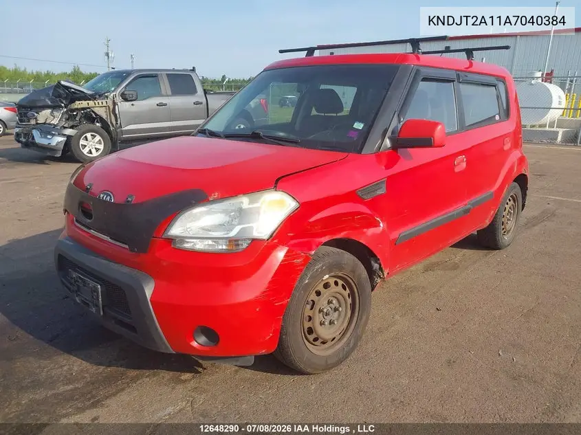 2010 Kia Soul 1.6L VIN: KNDJT2A11A7040384 Lot: 12648290
