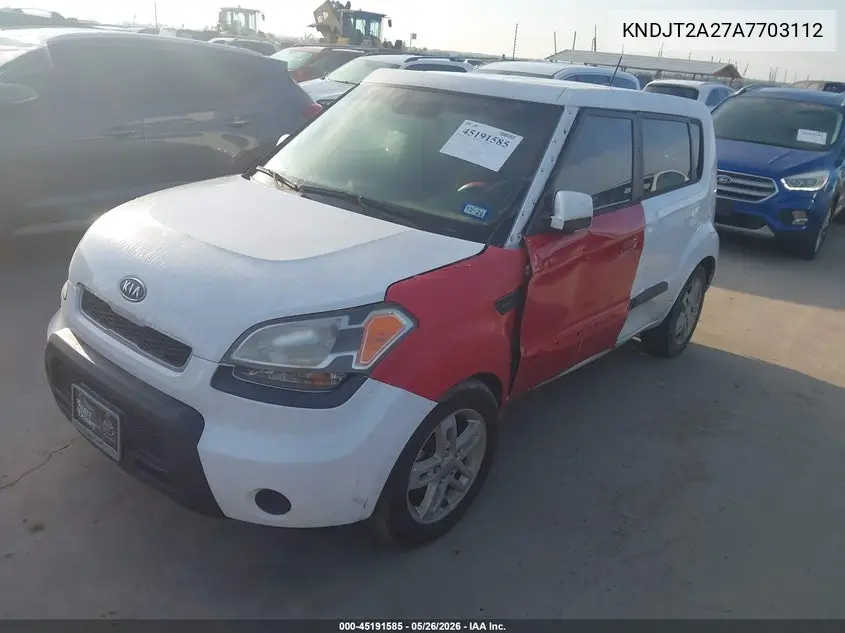 2010 Kia Soul + VIN: KNDJT2A27A7703112 Lot: 45191585