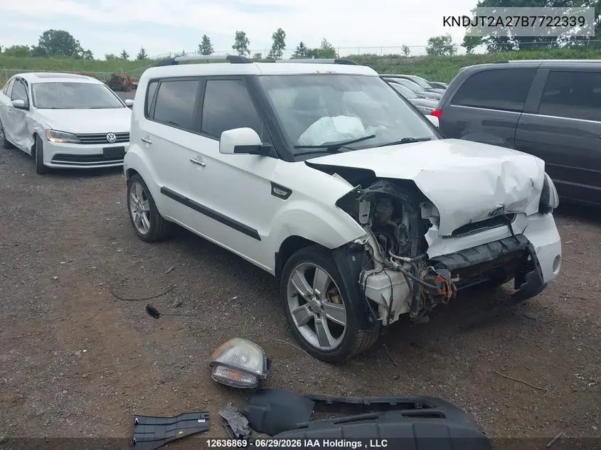 2011 Kia Soul 2.0L 2U/2.0L 4U/2.0L 4U Burner/2.0L 4U Luxury/2.0L 4U Retro/2.0L 4U Sx VIN: KNDJT2A27B7722339 Lot: 12636869