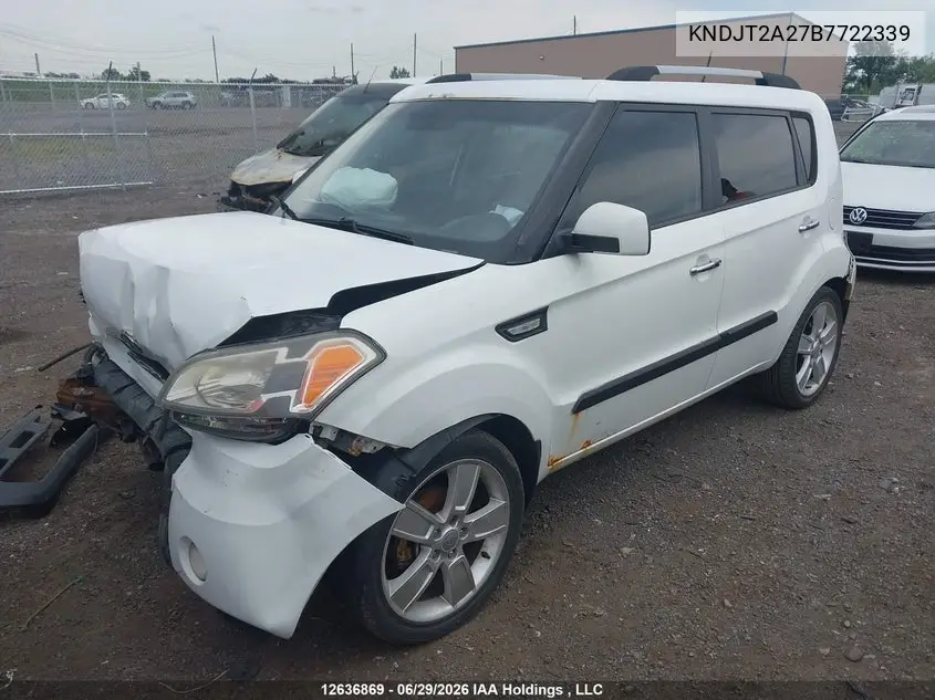 2011 Kia Soul 2.0L 2U/2.0L 4U/2.0L 4U Burner/2.0L 4U Luxury/2.0L 4U Retro/2.0L 4U Sx VIN: KNDJT2A27B7722339 Lot: 12636869