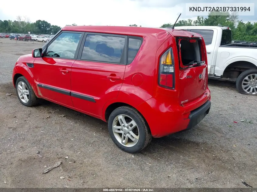 2011 Kia Soul + VIN: KNDJT2A21B7331994 Lot: 45570154