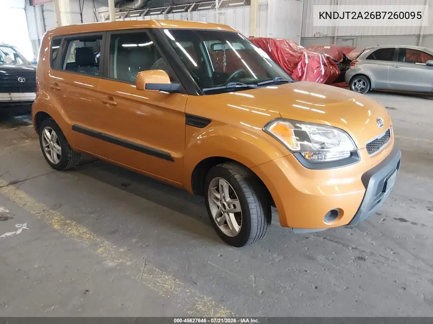 2011 Kia Soul + VIN: KNDJT2A26B7260095 Lot: 45627646