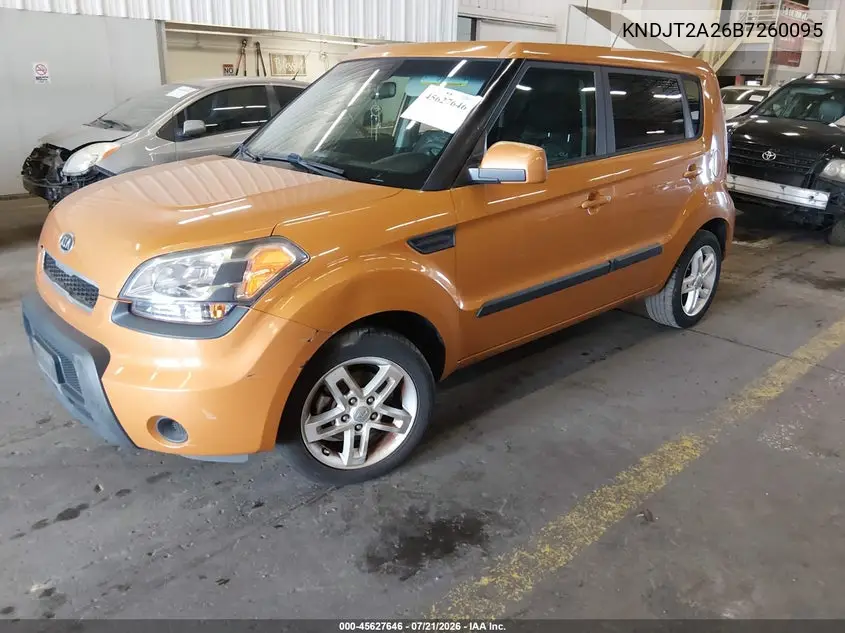 2011 Kia Soul + VIN: KNDJT2A26B7260095 Lot: 45627646